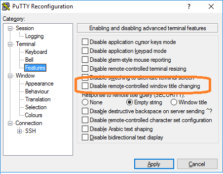 Setup Putty Window Title Permanently