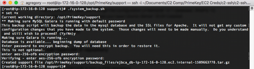 Unable to find a backup created via CLI