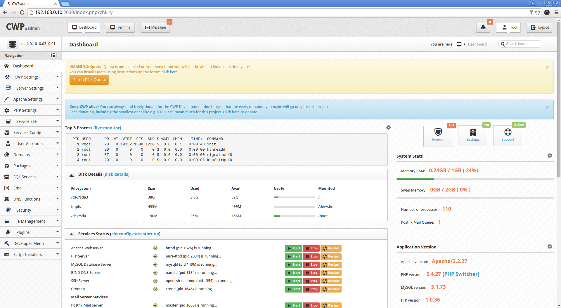 How to fix Encryption error on login to CWP