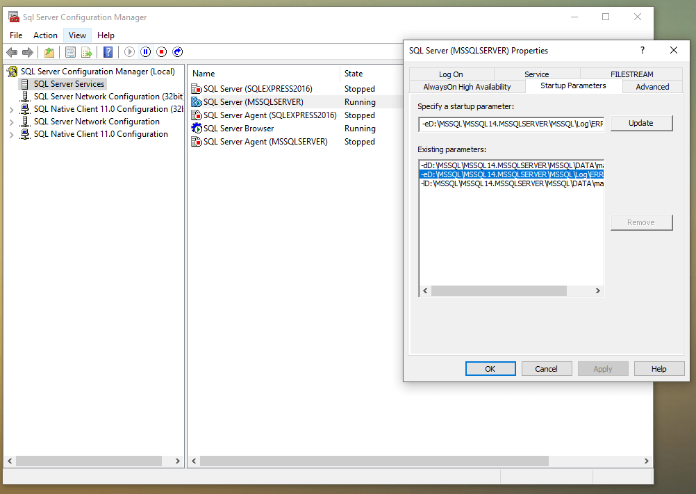 Remove Error logs Sql server